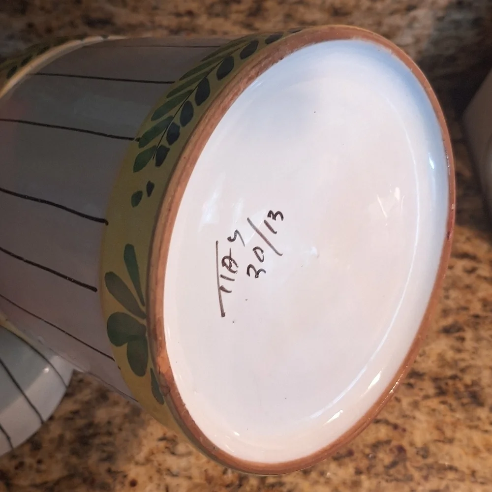 Italian Handpainted Biscuit canister